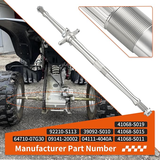 Rear Axle Shaft For Kawasaki KFX400 2003-2006 Suzuki QuadSport 400 LT-Z400 2003-2008 64710-07G30 41068-S019