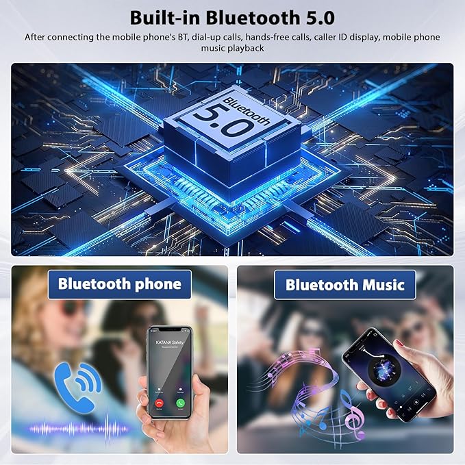 Inefala 6.86" Wireless Carplay Single Din Car Stereo Touchscreen Car Radio Bluetooth 5.0 Android Auto FM RDS EQ SWC Car Audio Receiver USB Type C Fast Charge MIC Backup Camera
