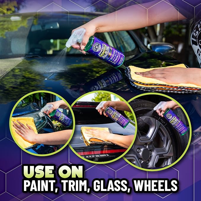 Chemical Guys Raging Rhino Waterless Car Wash And Quick Detailer, 128 Fl Oz With 2 Dilution Bottles and 3 Premium Microfiber Towels - 6 Items