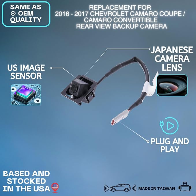 Backup Camera Replaces for 2016-2017 GM Camaro Coupe/Camaro Convertible OE Part # 23334084