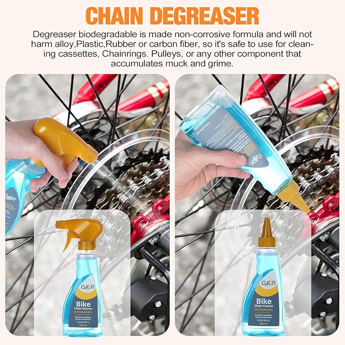 LOQOMI Bicycle Cleaning Kit including chain Cleaing Agent,chain brush,maintenance tool,lube,degreaser