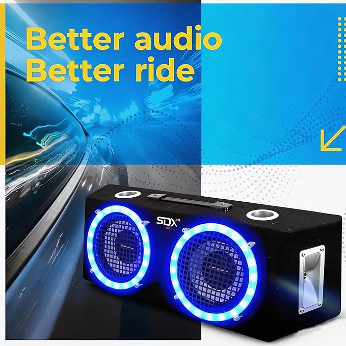 SONDPEX 8 Inch Speakers LED,2-Way Car Speakers,Door Speaker,Car Audio Tweeters,Speaker System Full Range,400W Max,4 Ohm,Wide Frequency Response,Enhanced Bass,Coaxial,Car Stereo System (8" with LED)