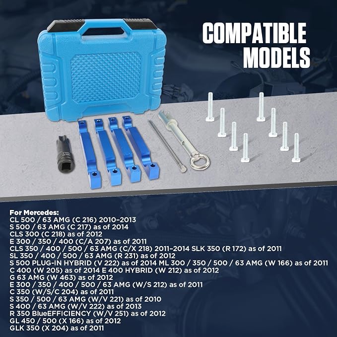 PLAYOCCAR Engine Timing Tool Kit Compatible with Mercedes Benz M157/M276/ M278, Camshaft Timing Alignment Tools Set with T100 and Injector Removal Puller Tool