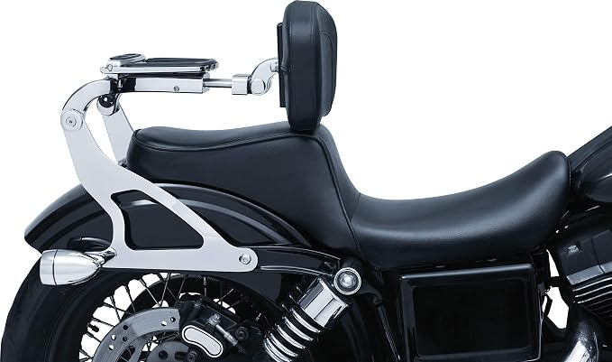 Kuryakyn 7095 Multi-Purpose Driver/Passenger Seat Backrest Component: Fixed Mounts for 2006-17 Harley-Davidson Dyna Motorcycles, 1 Pair, Chrome