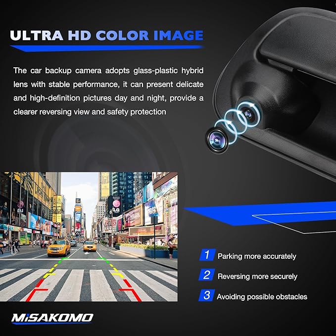Backup Camera Tailgate Handle Compatible with Toyota Tundra 2000-2006 SR5 Base Limited, Reverse Back Up Camera Replace 819952028013, Rear View Camera 170° Wide-Angle