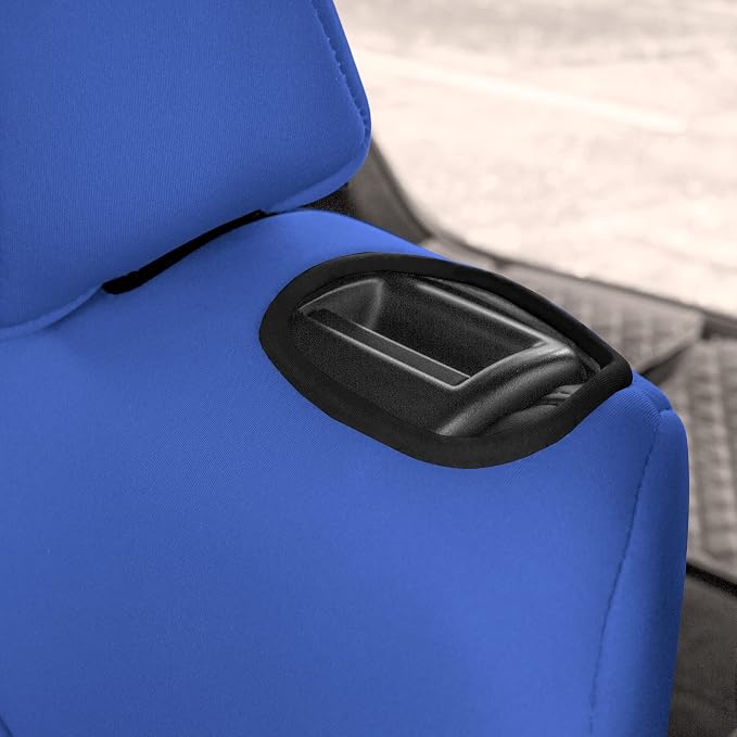 FH Group Custom Fit Car Seat Covers Specifically Made for 2020-2025 Tesla Model Y Ultraflex Neoprene Water Resistant Automotive Seat Covers - Rear Set Solid Blue