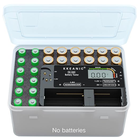 Battery Tester for AA AAA C D 9V & Case Household Batteries Battery Checker