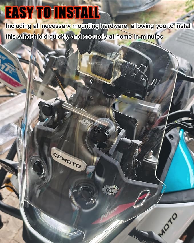 40CM PMMA Higher Windshield Wind Screen Compatible with CFMOTO Ibex 450 2025-2026,4.5MM Thickness,Transparent,CFMOTO Ibex 450 Accessories