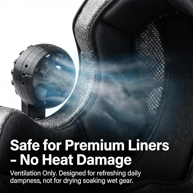 Helmet Dryer and Motorcycle Helmet Wall Mount with Ventilation Fan, Rechargeable Helmet Rack Wall Mount Gear Hook, Helmet Cleaner Storage for Football, Hockey & Firefighter Helmets