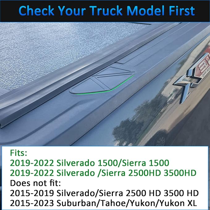 TOPINSTALL Full Size Tray and Stake Pocket Covers Compatible with 2019-2022 Silverado 1500/Sierra 1500 and 2020-2023 Silverado/Sierra 2500HD 3500HD, Tray (Bucket Seats Only)