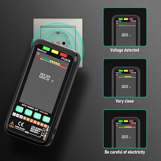 Multimeter 6000 Counts TRMS Digital Multimeter,Rechargeable Electrical Tester with Auto Ranging Digital Voltmeter,Measures Voltage Current Resistance Continuity Capacitance Temperature Frequency