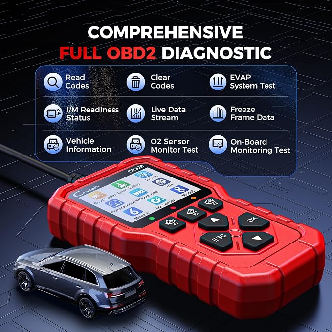 LAUNCH CR329 OBD2 Scanner, Car Code Reader for Check Engine Light, Read & Clear Codes, Live Data, Battery Test, Cloud Print Car Scanner, Diagnostic Scan Tools for All OBDII Vehicles After 1996
