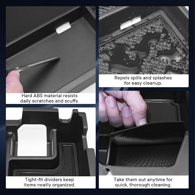 Center Console Organizer Fit for Ford Bronco 2025-2026 | 2PCS full size center console organizer tray, fit for 4-Door, armrest storage box set, anti-slip interior accessory