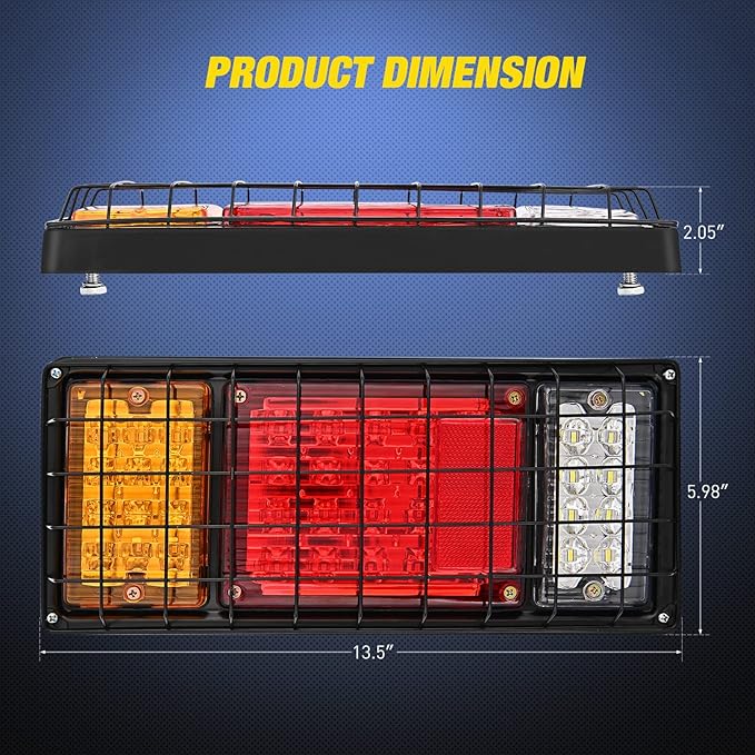 Nilight 2PCS Trailer Tail Light Kit 40 LED Running Brake Turn Signals Reverse lights Waterproof for 10-30V Truck RV UTV Camper Van Boat