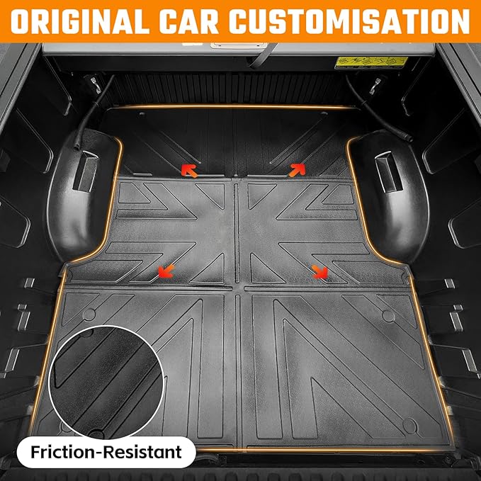 Truck Bed Mat and Net Compatible with 2022-2025 Toyota Tundra 5.5FT Truck Bed Replacement, Truck Net TPE Cargo Bed Liner All Weather Cargo Mat for Toyota Tundra Accessories