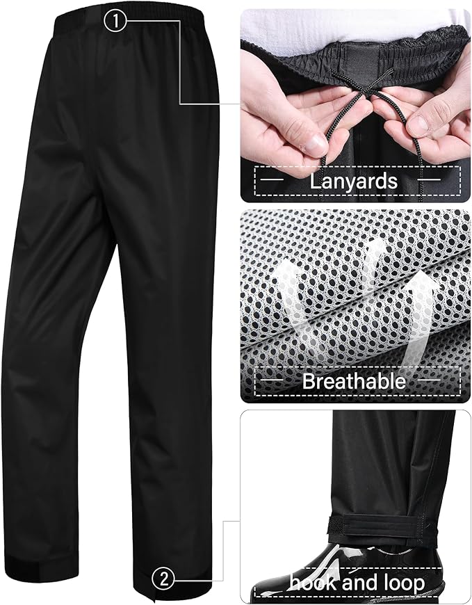 iCreek Rain Suit Waterproof Jacket and Pants Hi Vis Raincoat for Men and Women Reflective Outdoor for All-Sport Work