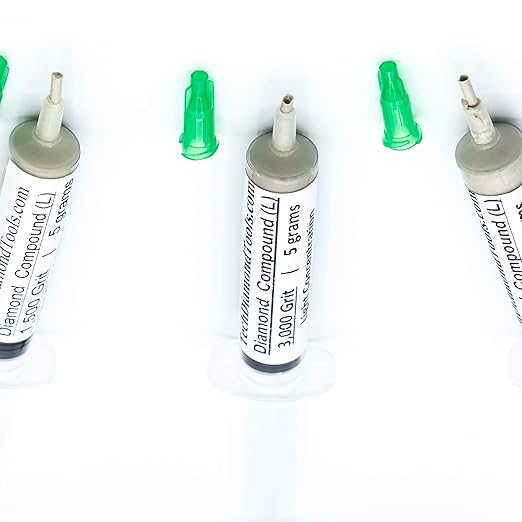 TechDiamondTools Kit of 3 Diamond Polishing Compound Polishing Paste USA Made 1500 3000 5000 Grit for Marble Glass Metal Rock Jewelry Resin Silver Gemstone with 10% of Diamond Powder