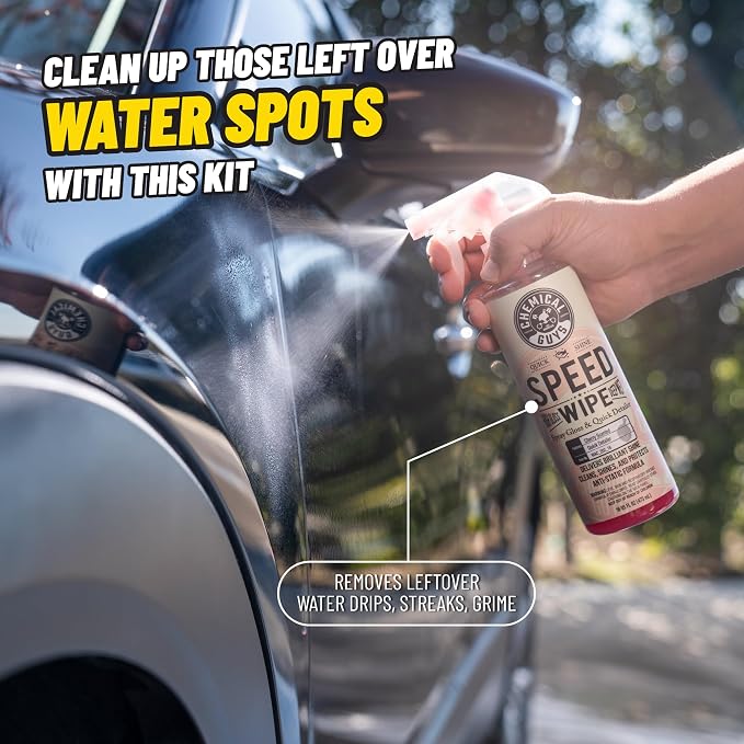 Chemical Guys Car Detailing Kit, Interior and Exterior Cleaning, 9-Piece | Includes Tire Shine, Quick Detailer, Total Interior & Glass Cleaner, Microfiber Towels, Applicator & Storage Bag