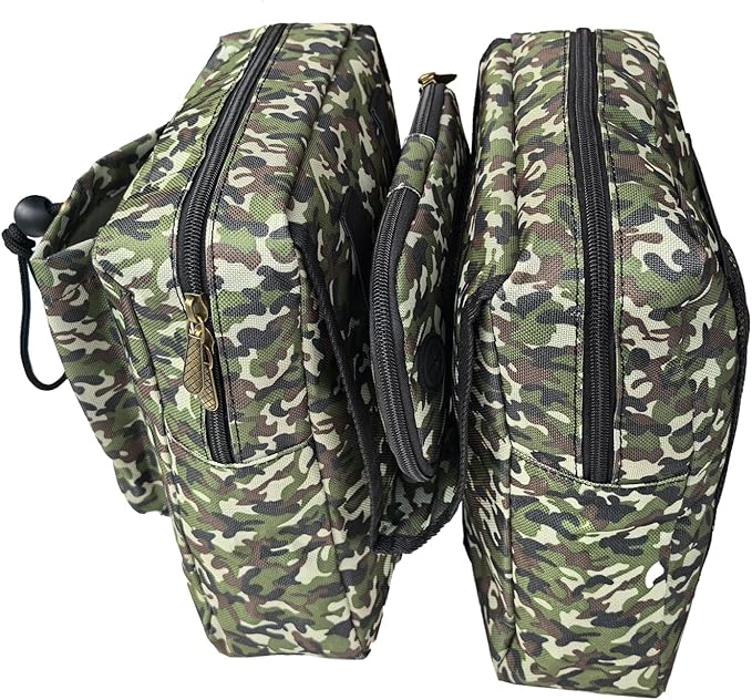 ATV Tank Bag Saddle Bag Waterproof Motorcycle Bag Compatible with Snowmobile Sportsman Scrambler FourTrax Grizzly UTV Hanging Storage Bag Camo Green
