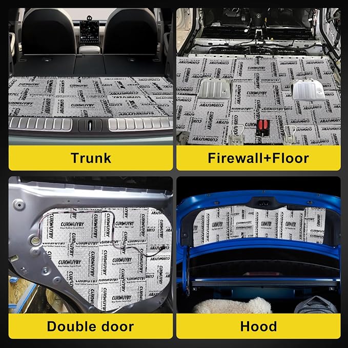 Sound Deading Material for Cars, 80mil (2mm) 38 sqft (3.53 sqm) Car Sound Deadening Mat, Butyl Automotive Sound Deadener, Noise Insulation and Vibration Dampening Material (34 pcs)