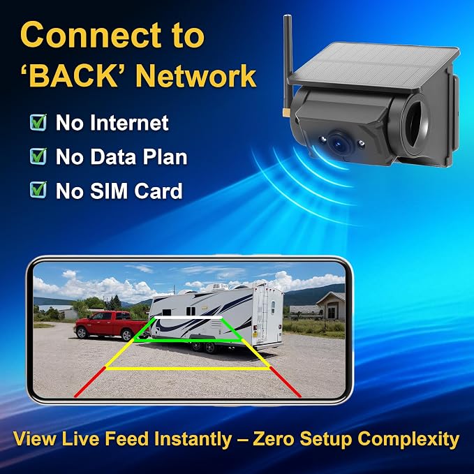 RV Backup Camera Wireless Reverse Camera for RV Trailers with Strong Magnetic Basement