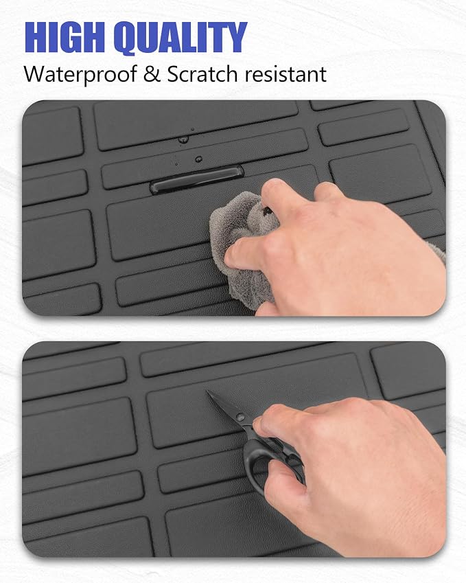 Floor Mats Cargo Liner Backrest Mat for Lincoln Nautilus Accessories 2024-2025 2026 with Hook&Loop Rear Trunk Mat Rear Seat Back Cover Protector All Weather Anti-Slip Split Dog Liner