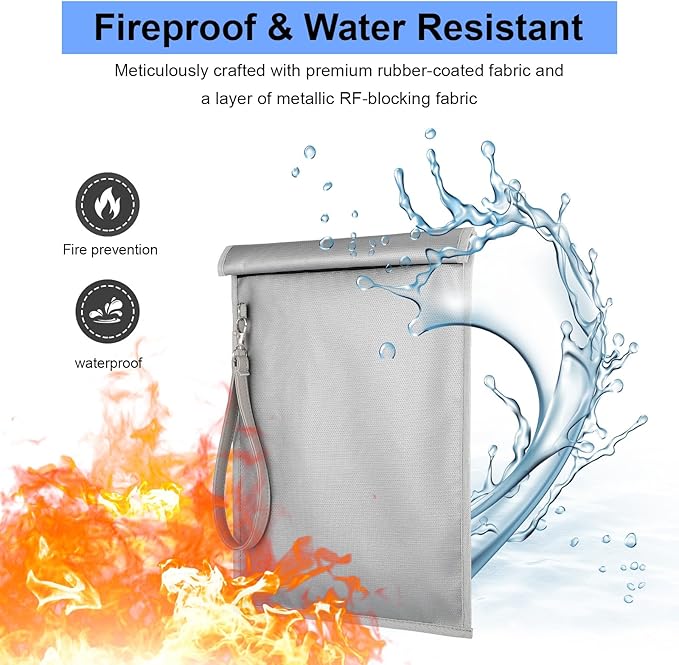 Shinylin 6 Pack Faraday Bags, Signal Blocking Pouches for Laptop Phone Car Key Tablet, Waterproof EMP Proof Anti Theft Anti Tracking Blocker Case (Silver)
