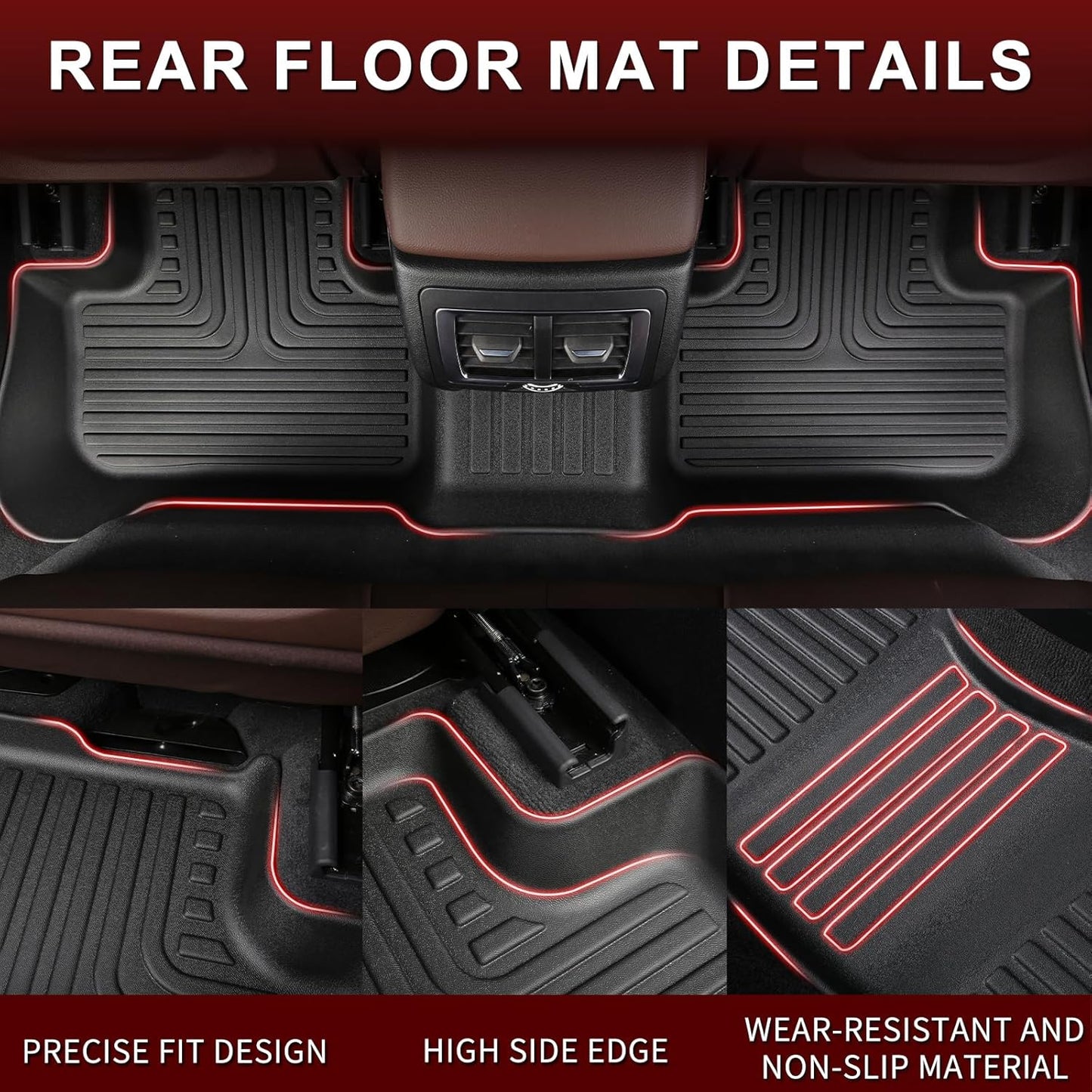 Wayhigh-All Weather Floor Mats and Cargo Mat Set Fit for Nissan Ariya 2025 2024 2023, TPE Car Mats Waterproof Anti-Slip Rubber Floor Liners for Ariya Accessories
