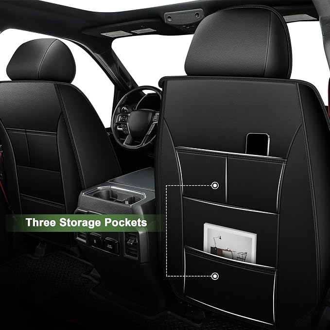 TTX LIGHTING Seat Covers Fit for Dodge RAM 2012-2025 2026: Compatible with RAM 1500 2500 3500 Crew Quad Regular Cab Full Set Pickup Truck Seat Covers(Flat Bench, 5 Seats, Black)