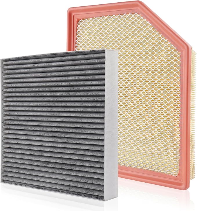 Cabin & Engine Air Filter Fit for 2023-2026 Chevrolet Colorado 2.7L, 2023-2026 GMC Canyon 2.7L Activated Carbon Cabin Filter Replacement CF11966 84848112 Car Accessories