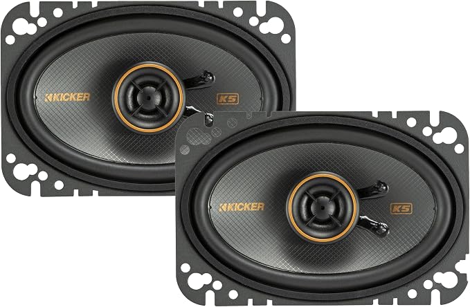 KICKER 51KSC4604 KS-Series 4x6 Coaxial Speakers with .5" tweeters, 4-Ohm, Pair