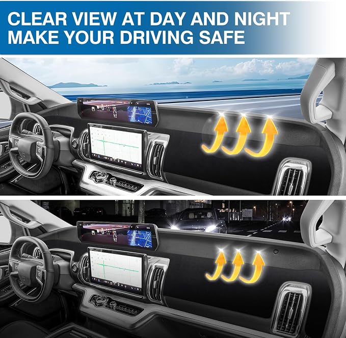 KUST Black Dash Cover Compatible with Ford Expedition 2025 2026 Dashboard Cover Accessories for Expedition Non-Slip Polyester Dashboard Mat Custom Fit Center Console Sunshield Protector No Glare