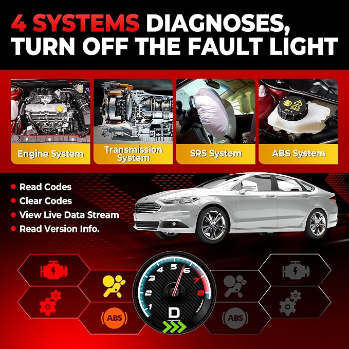 LAUNCH Creader VII+ V2.0 OBD2 Scanner, 2026 New Engine/Transmission/ABS/SRS Diagnostic Scan Tool With Oil Reset/Throttle Adaption/SAS Relearn, Check Engine Code Reader, Full OBD2, Lifetime Free Update