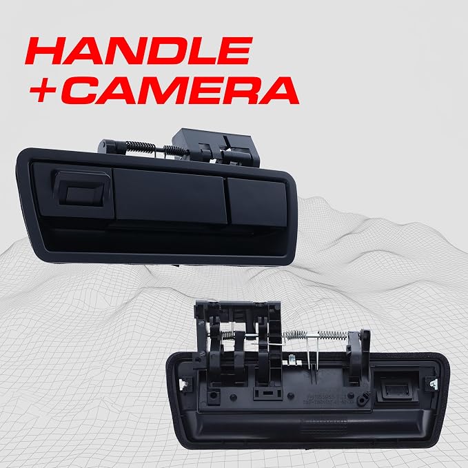 Master Tailgaters Black Tailgate Handle with Backup Camera Replacement for Nissan Armada (2004-2015) | IP68 Waterproof | Parking Grid Lines Available | Easy to Install