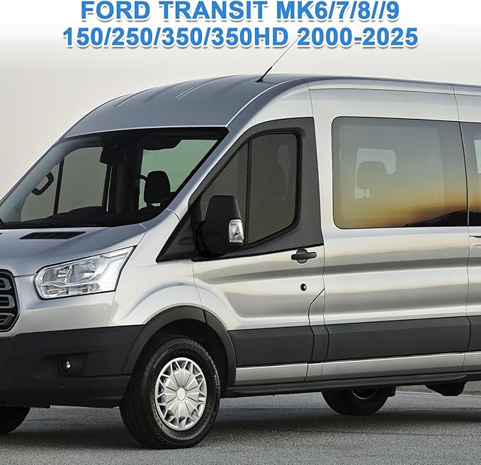 Magnetic Window Screens Customized for Ford Transit MK6 MK7 MK8 MK9 150/250/350/350HD 2000-2025, Front Door Bug Mesh (Pair), Keeps Bugs Out Magnetic Bug Mesh, Easy to Install