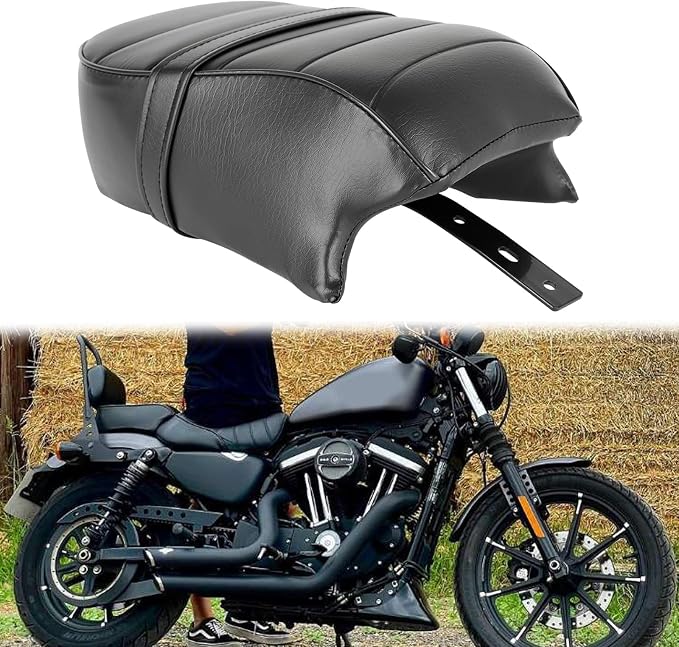 Motorcycle Passenger Pillion Seat fits for Harley Davidson 2016-2022 Sportster Iron 883 XL883N Models(Black-Passenger)
