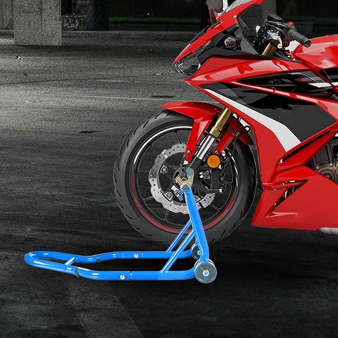 Jack Boss Motorcycle Stand Rear Combo Wheel Lift Stand, 500Lbs Capacity,Swingarm Spool Paddock Stand for Sport Bike,Fit for Yamaha, for Honda, Suitable for Kawasaki Light Blue