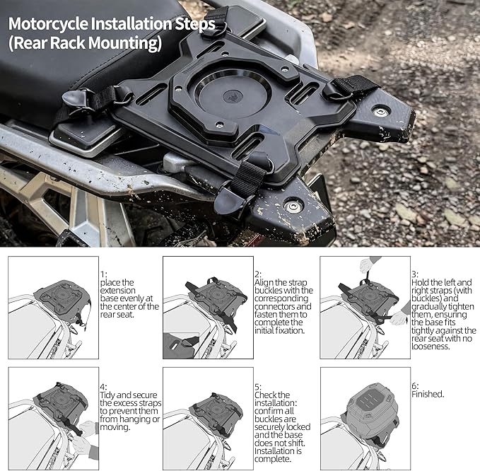 Rhinowalk Motorcycle Tank Bag Magnetic Quick Release 5-6.5L Expandable Capacity Motorbike Storage Bag Backpack with Rain Cover (XM10490)