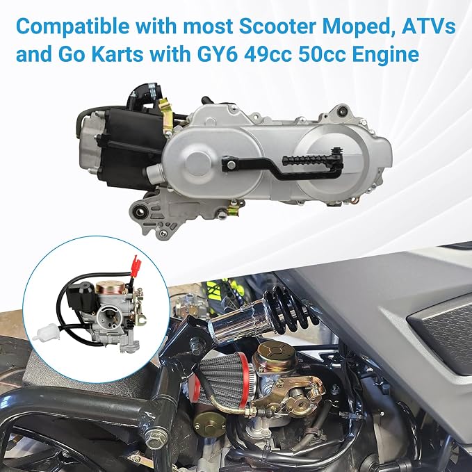 EOPOAYI GY6 50cc Carburetor for Tao tao 50cc 49cc ATM50 Pony VIP Scooter Chinese 4-Stroke Engine Moped, PD18J 139QMB Carb for CY50 Thunder Roketa Jonway Lance Parts with Intake Manifold