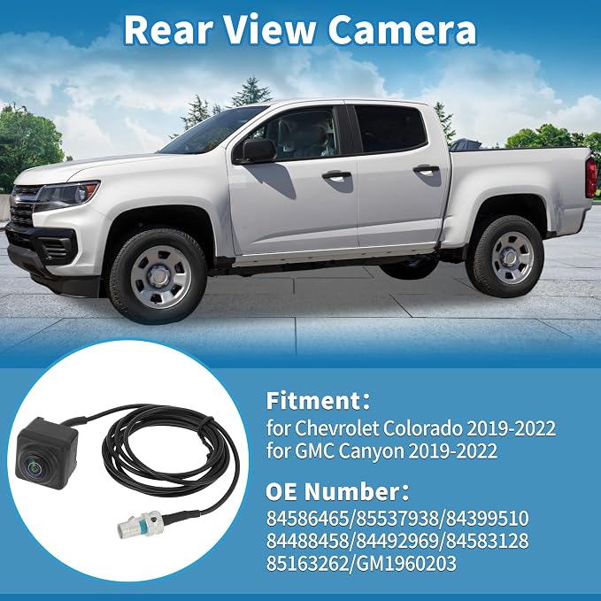 Rear View Camera for Chevrolet Colorado for GMC Canyon 2019-2022 Park Assist Backup Reverse Camera Replace No.84586465/85537938/84399510/GM1960203