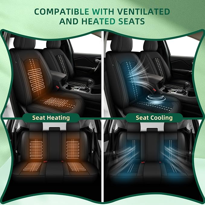 Fit for Ford EcoSport 2018-2025 2026 5 Seats Full Set Black Ice Silk Seat Covers (5 Seat, Black)