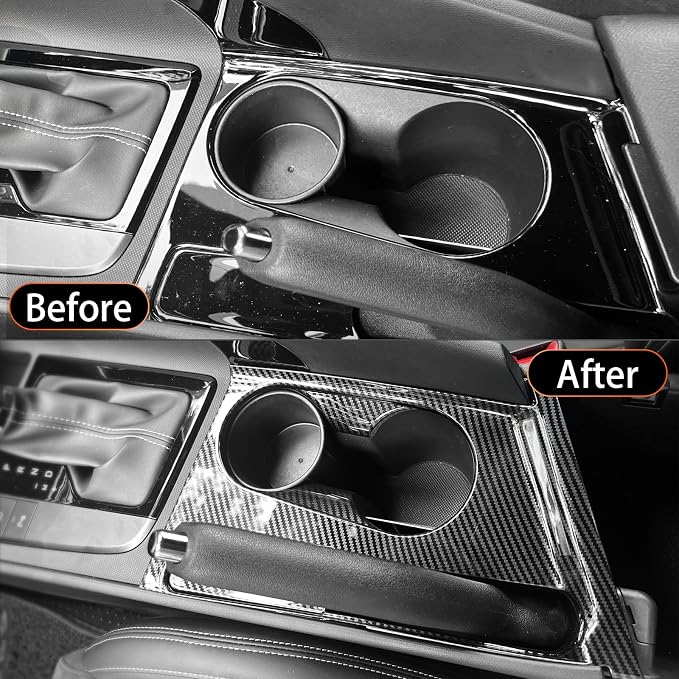 YOUTOOCAR Water Cup Holder Trim Cover Compatible with Hyundai Elantra N/N Line (CN7) 2021–2025 Interior Accessories (Carbon Fiber Pattern)