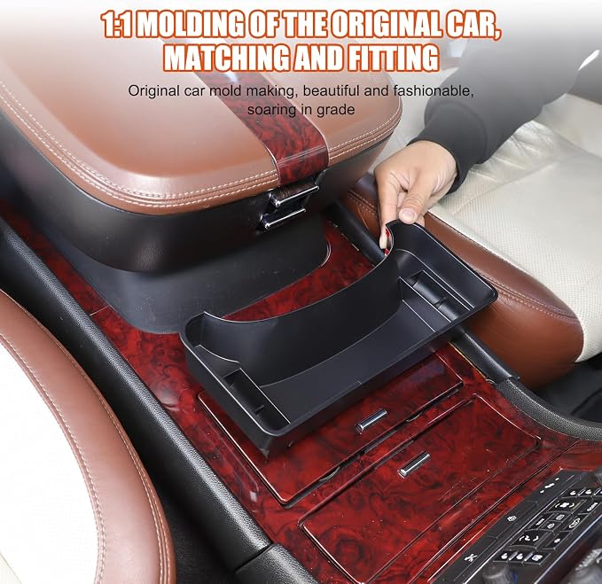Front Center Console Armrest Hanging Box Compatible with Cadillac Escalade 2007-2014, ABS Center Console Organizer Tray Armrest Storage Accessories