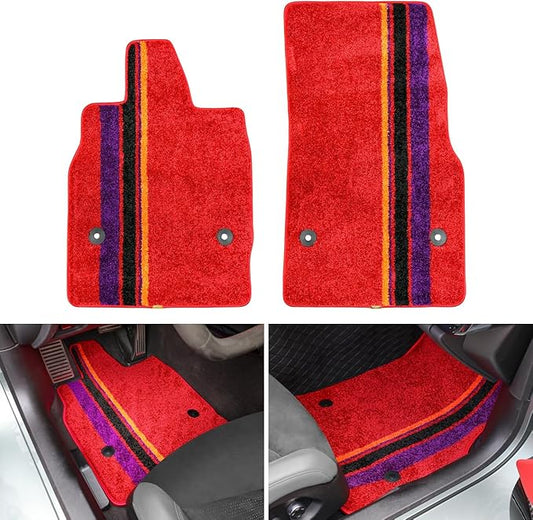 Red Floor Mats Protectors Floor Liners Compatible with for Corvette C8 Coupe 2020-2026 Accessories All Weather Anti-Scratch Wear-Resistant Floor Protection Carpet Foot Pad