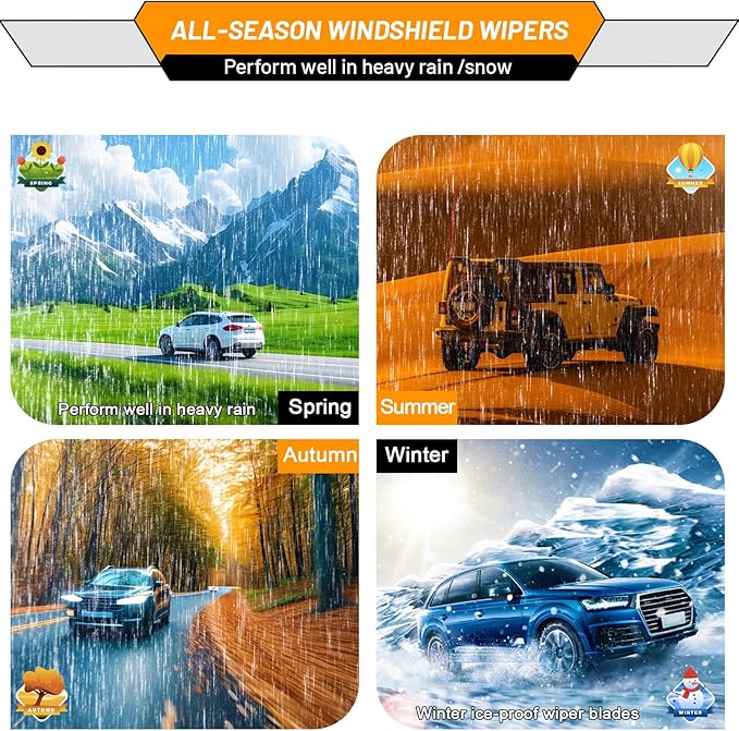 AUTOBOO 26"+16" Windshield Wipers with 11" Rear Wiper Blade Replacement for Chevy Trax 2024 2025-Original Factory Quality (Pack of 3)
