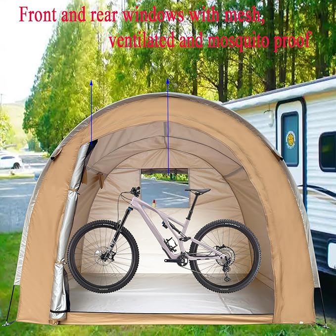 Hwayslon Outdoor Storage Tent - Bike Tent Waterproof – 78"x68"x78", 420D Waterproof Oxford Fabric, UV/Wind-Resistant Bike & Motorcycle Tent for Patio, Garden & Lawn Equipment
