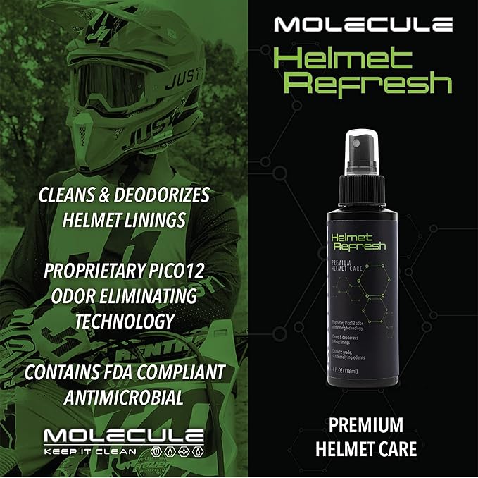 Molecule Helmet Polish Kit | Premium Helmet Care | 4 Ounce Cleaner Polish & Refresh | Cleans and Details Gloss Finish Helmets, Visors, and Goggles | 4 Ounce (1 Kit)