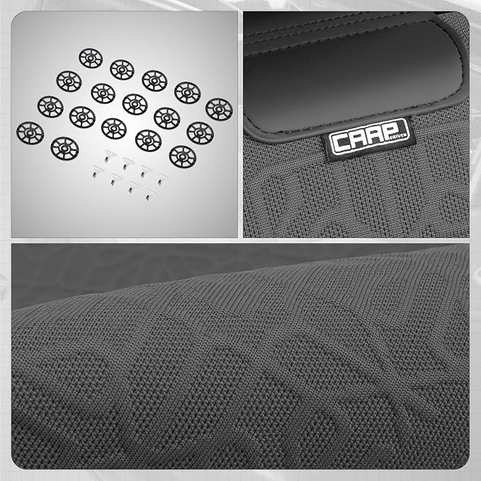 Protex Series Full Set Seat Covers Woven Polyester Universal for Cars Trucks SUV, Grey, CA-SC-PROTEX-Full-GY