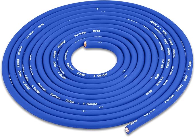 Belva True 4 Gauge AWG Premium CCA Complete Amplifier Wiring Kit with OFC 2-Channel RCA Cable - BAK42BL Blue