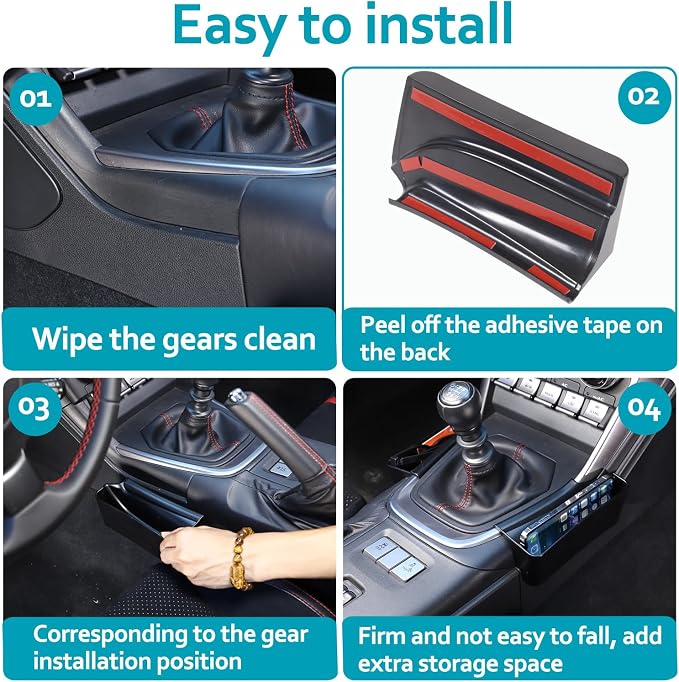 CHEAYAR Central Control Side Storage Box Compatible With Subaru BRZ 2022 2023 2024, Toyota 86 2022 2023 2024, Gear Shift Organizer Tray Interior Accessories (Left + Right Side)